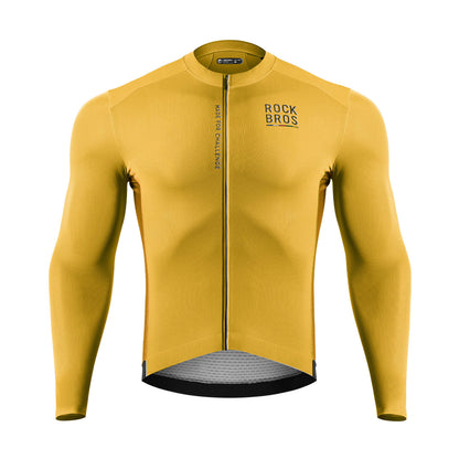 ROAD TO SKY Langarm - Radtrikot Herren Jersey Gelb/Blau - Fahrradtrikot ROCKBROS - EU - NooMii