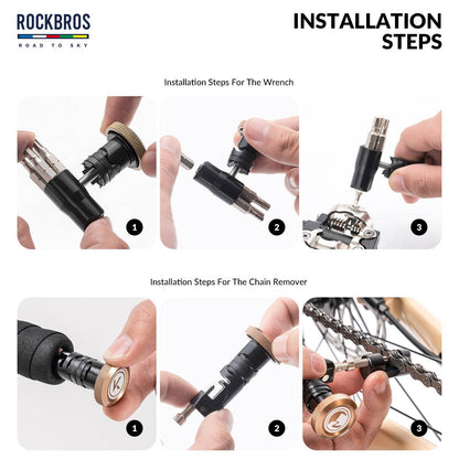 ROAD TO SKY Multifunktional 6 in 1 Reparatur Kit Werkzeug mit Kettenabzieher - Werkzeuge ROCKBROS - EU - NooMii