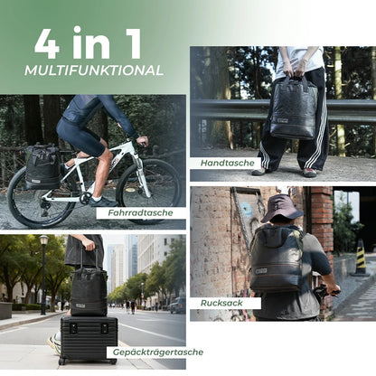 ROAD TO SKY Nachhaltige Fahrrad - Gepäckträgertasche aus recycelten Reifen 12L - Fahrradtaschen ROCKBROS - EU - NooMii