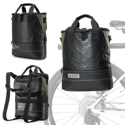 ROAD TO SKY Nachhaltige Fahrrad - Gepäckträgertasche aus recycelten Reifen 12L - Fahrradtaschen ROCKBROS - EU - NooMii