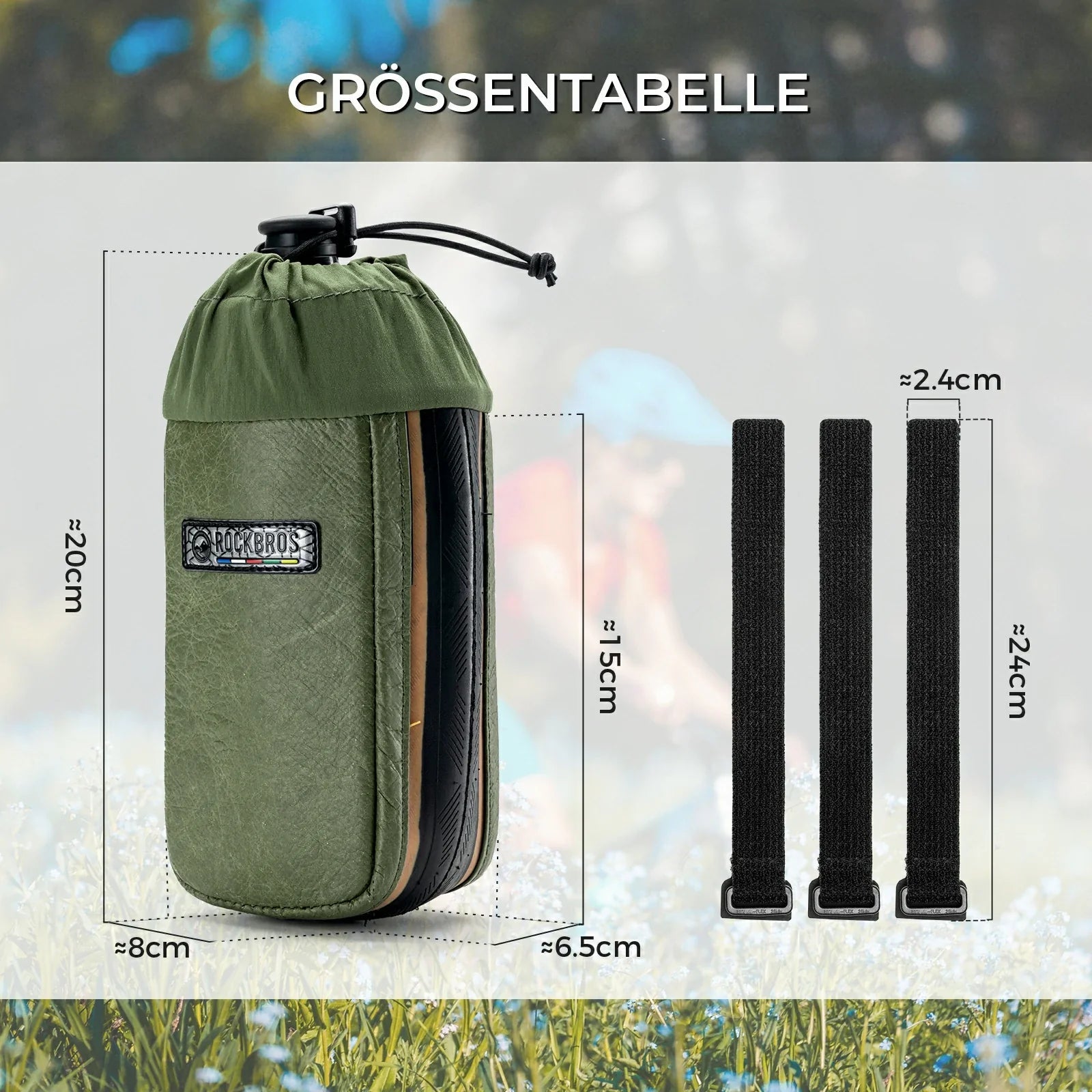 ROAD TO SKY Nachhaltige Fahrrad - Wasserflaschentasche aus recycelten Reifen 0,8L - Fahrradtaschen ROCKBROS - EU - NooMii