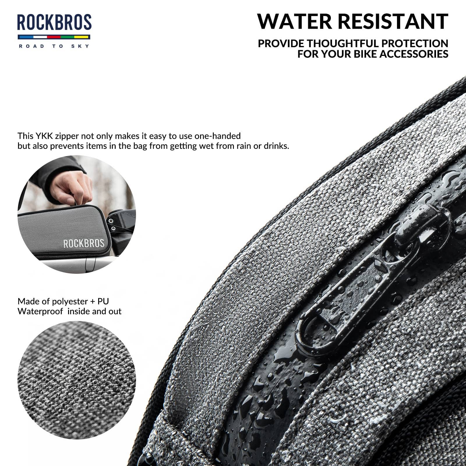 ROAD TO SKY Reflektierende Wasserabweisende Fahrrad Oberrohrtasche - Fahrradtaschen ROCKBROS - EU - NooMii