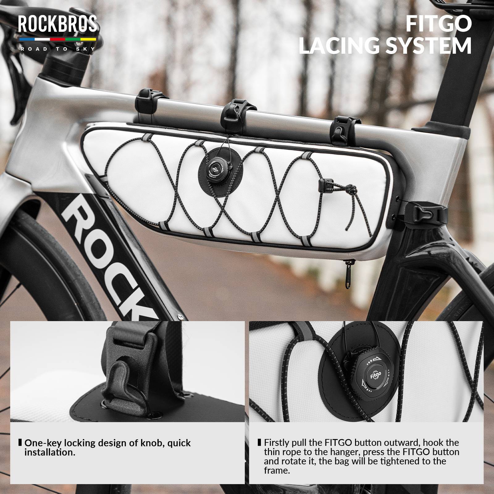 ROAD TO SKY Reflektierende Wasserdichte Fahrrad 2L Dreieckstasche - Fahrradtaschen ROCKBROS - EU - NooMii