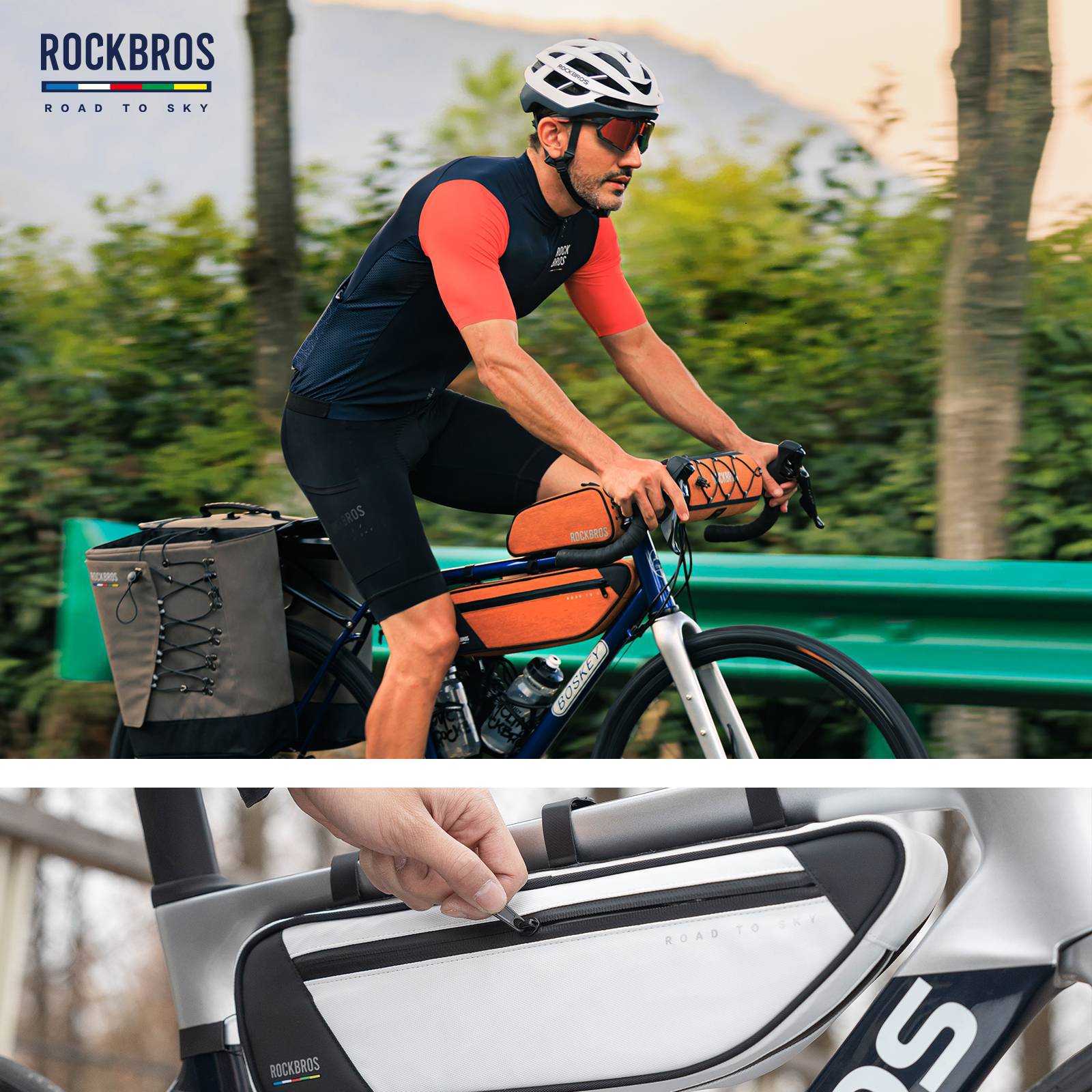 ROAD TO SKY Reflektierende Wasserdichte Fahrrad 2L Dreieckstasche - Fahrradtaschen ROCKBROS - EU - NooMii