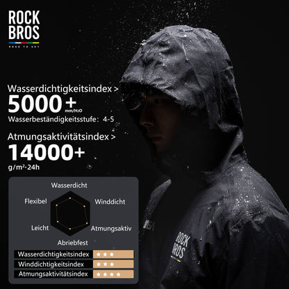 ROAD TO SKY Regenjacke faltbare Fahrradjacke Winddicht Unisex für MTB & Rennrad - Fahrradjacke ROCKBROS - EU - NooMii
