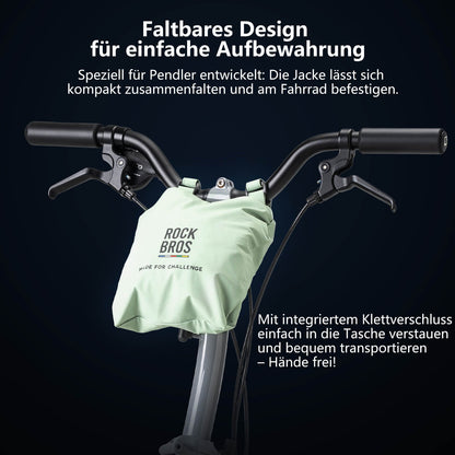 ROAD TO SKY Regenjacke faltbare Fahrradjacke Winddicht Unisex für MTB & Rennrad - Fahrradjacke ROCKBROS - EU - NooMii