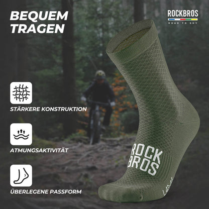 ROAD TO SKY Sportsocken Baumwolle Atmungsaktive Laufsocken für MTB & Rennrad - Fahrradsocken ROCKBROS - EU - NooMii