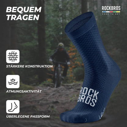 ROAD TO SKY Sportsocken Baumwolle Atmungsaktive Laufsocken für MTB & Rennrad - Fahrradsocken ROCKBROS - EU - NooMii