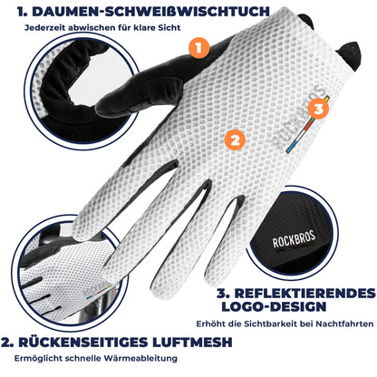 ROAD TO SKY Touchscreen Fahrradhandschuhe SBR Polsterung atmungsaktiv - Fahrradhandschuhe ROCKBROS - EU - NooMii