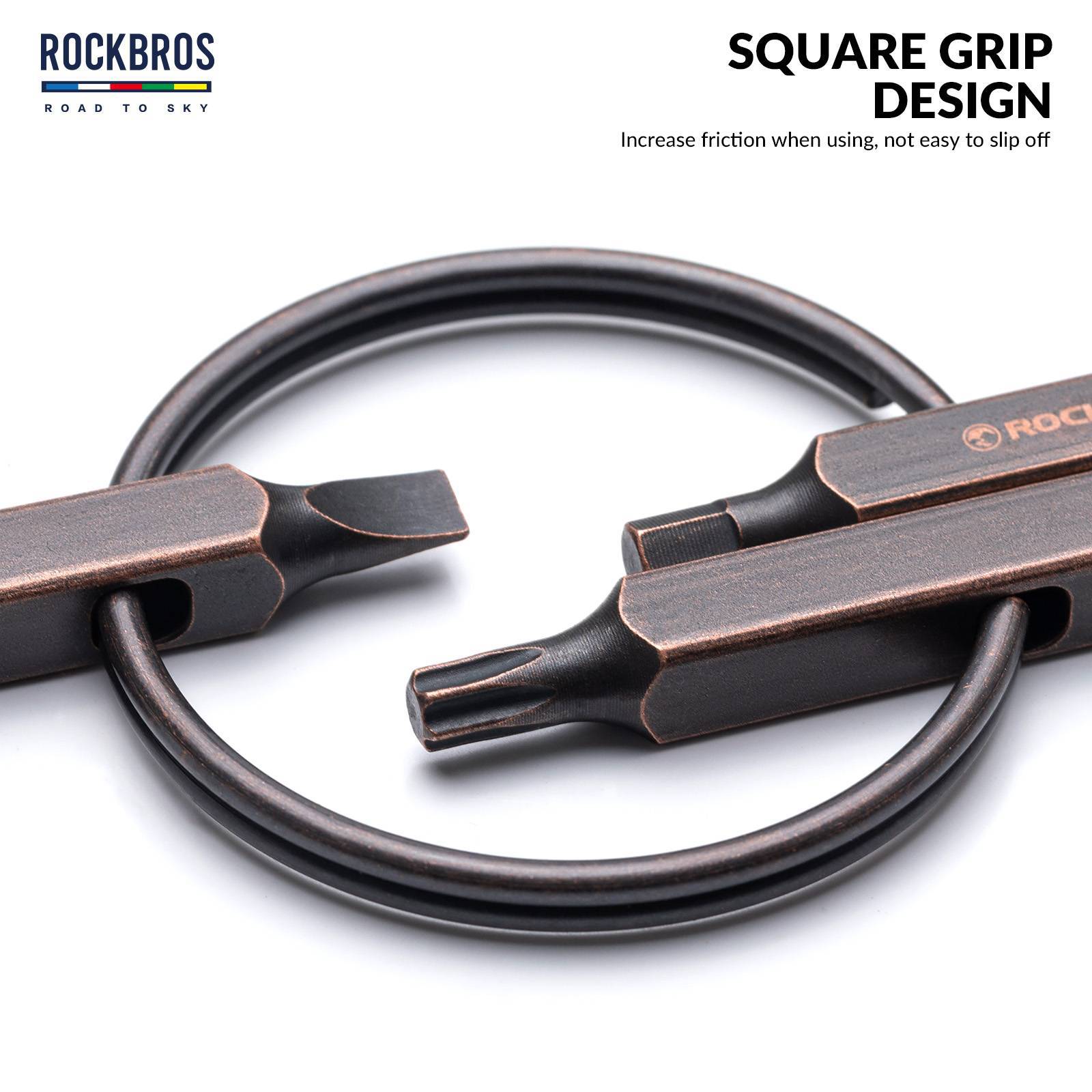 ROAD TO SKY Vintage Schlüsselanhänger 6 in 1 Multi Reparatur Werkzeug - Werkzeuge ROCKBROS - EU - NooMii