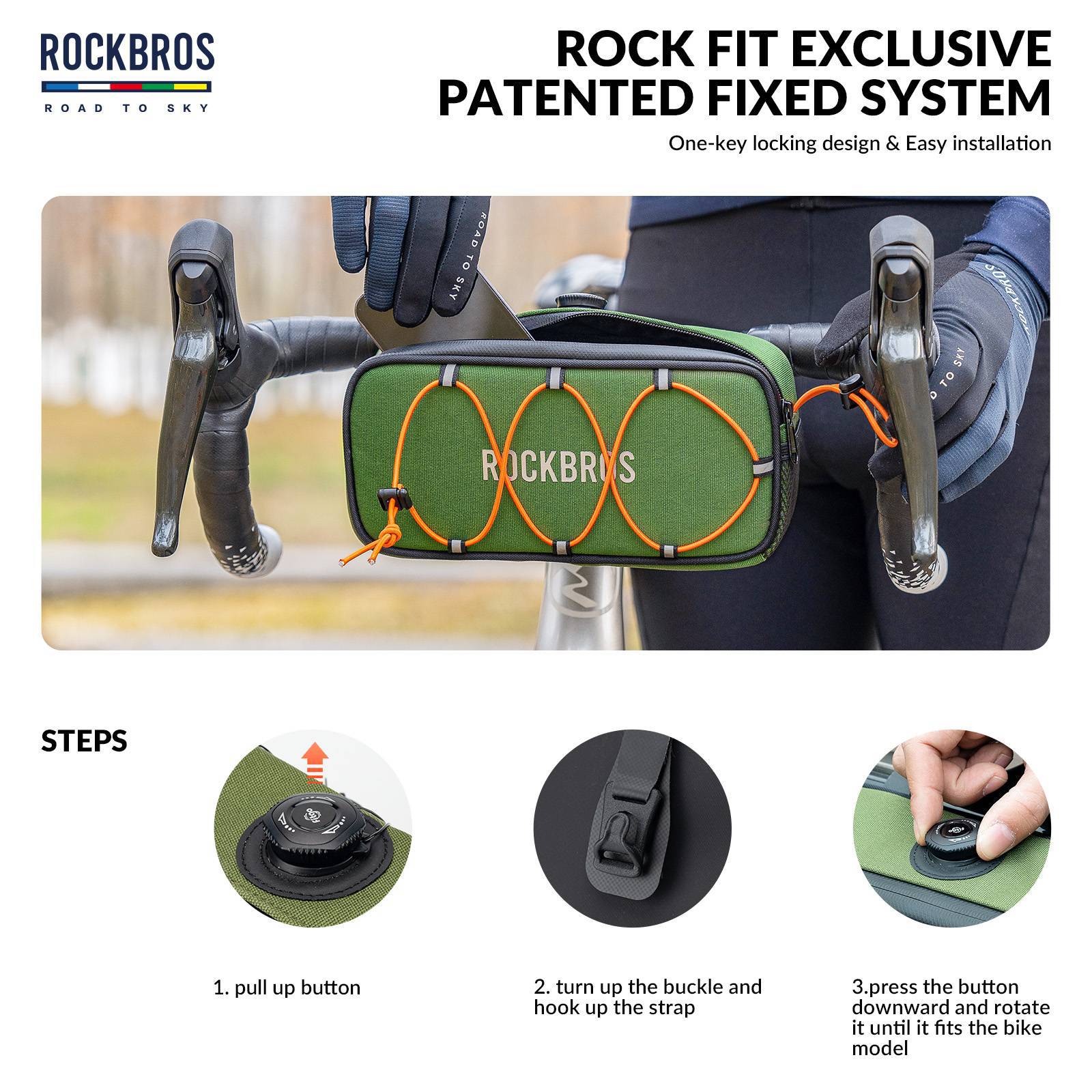 ROAD TO SKY Wasserdichte reflektierende Fahrradlenkertasche - Fahrradtaschen ROCKBROS - EU - NooMii