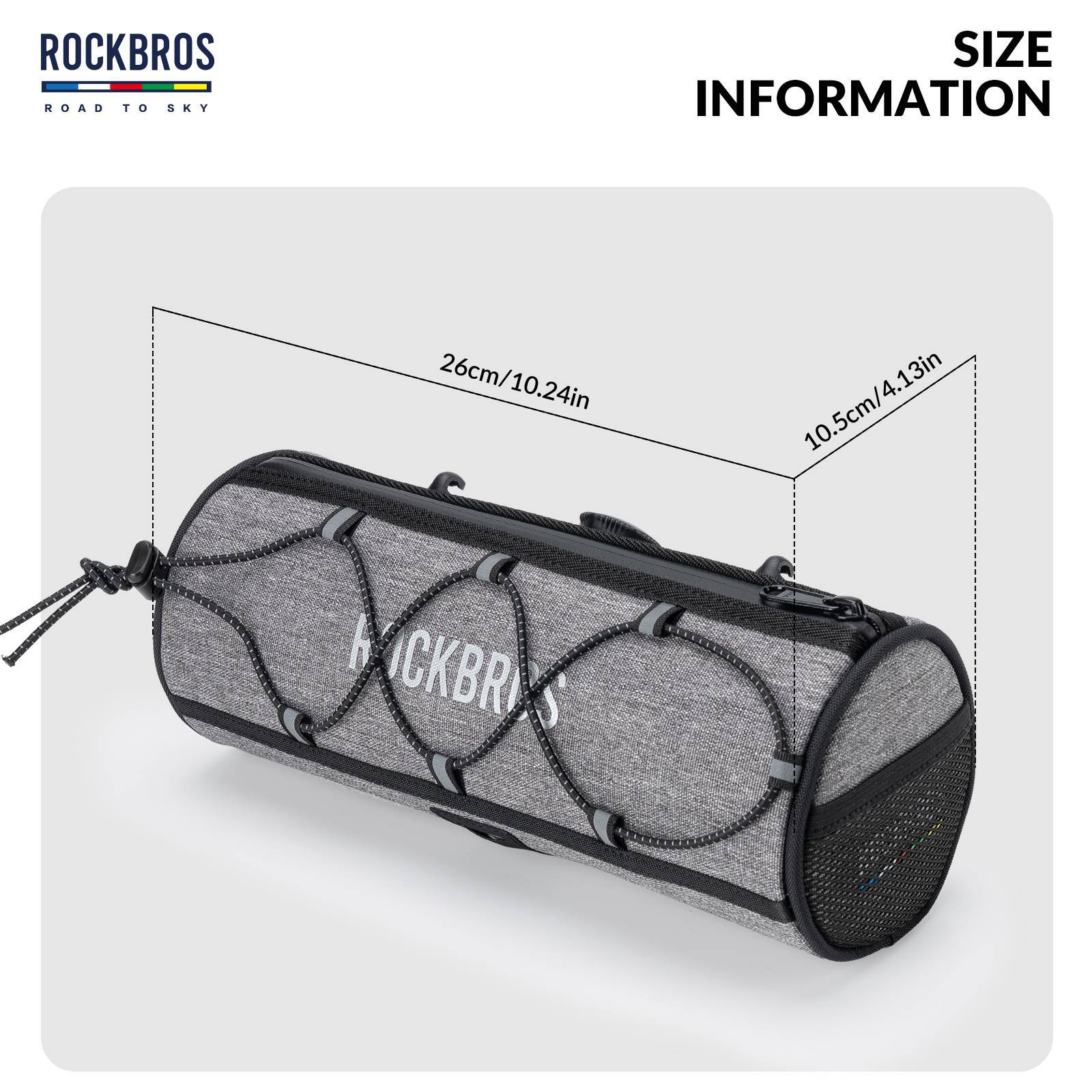 ROAD TO SKY Wasserdichte Reflektierende Zylindrische Lenkertasche - Fahrradtaschen ROCKBROS - EU - NooMii