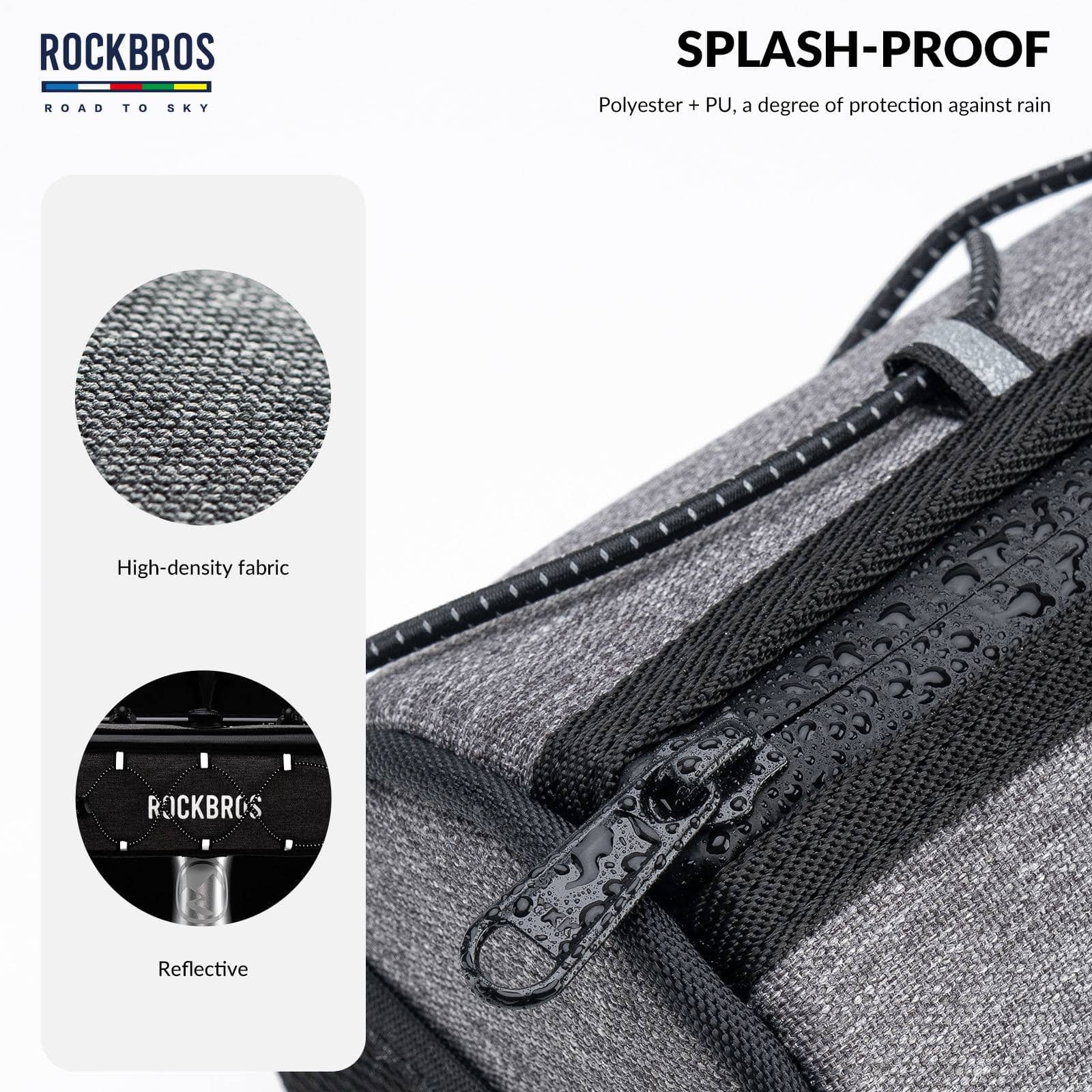 ROAD TO SKY Wasserdichte Reflektierende Zylindrische Lenkertasche - Fahrradtaschen ROCKBROS - EU - NooMii