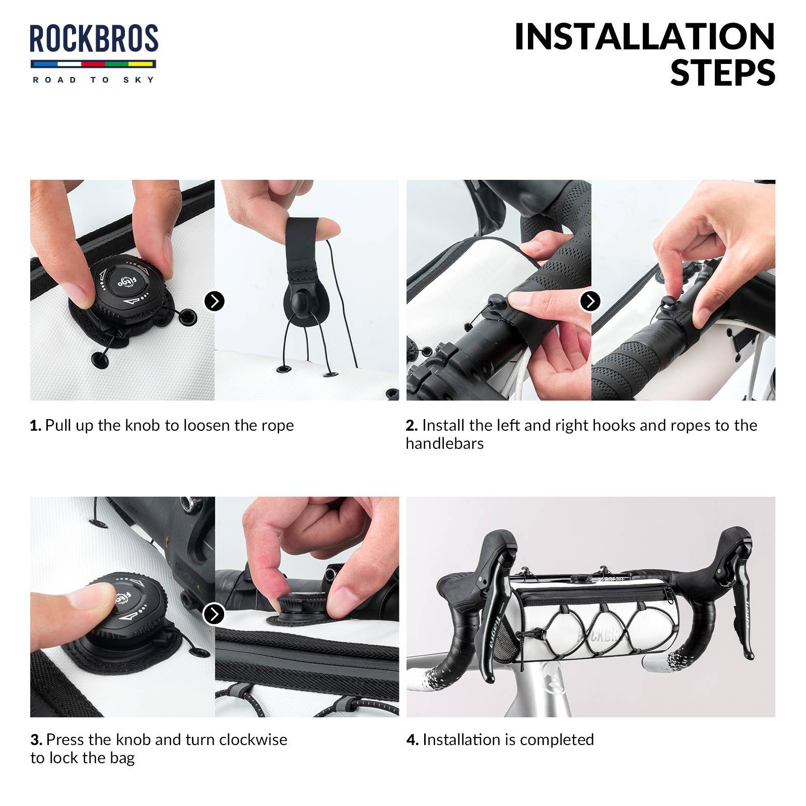 ROAD TO SKY Wasserdichte Reflektierende Zylindrische Lenkertasche - Fahrradtaschen ROCKBROS - EU - NooMii