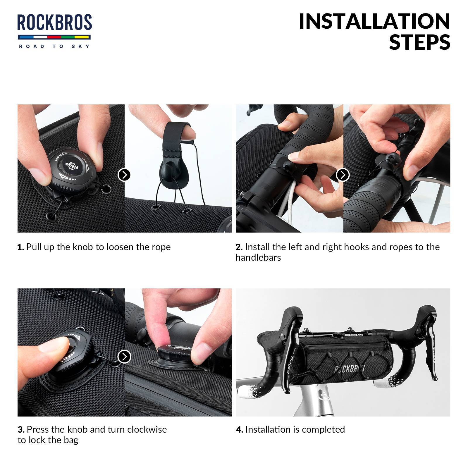 ROAD TO SKY Wasserdichte Reflektierende Zylindrische Lenkertasche - Fahrradtaschen ROCKBROS - EU - NooMii