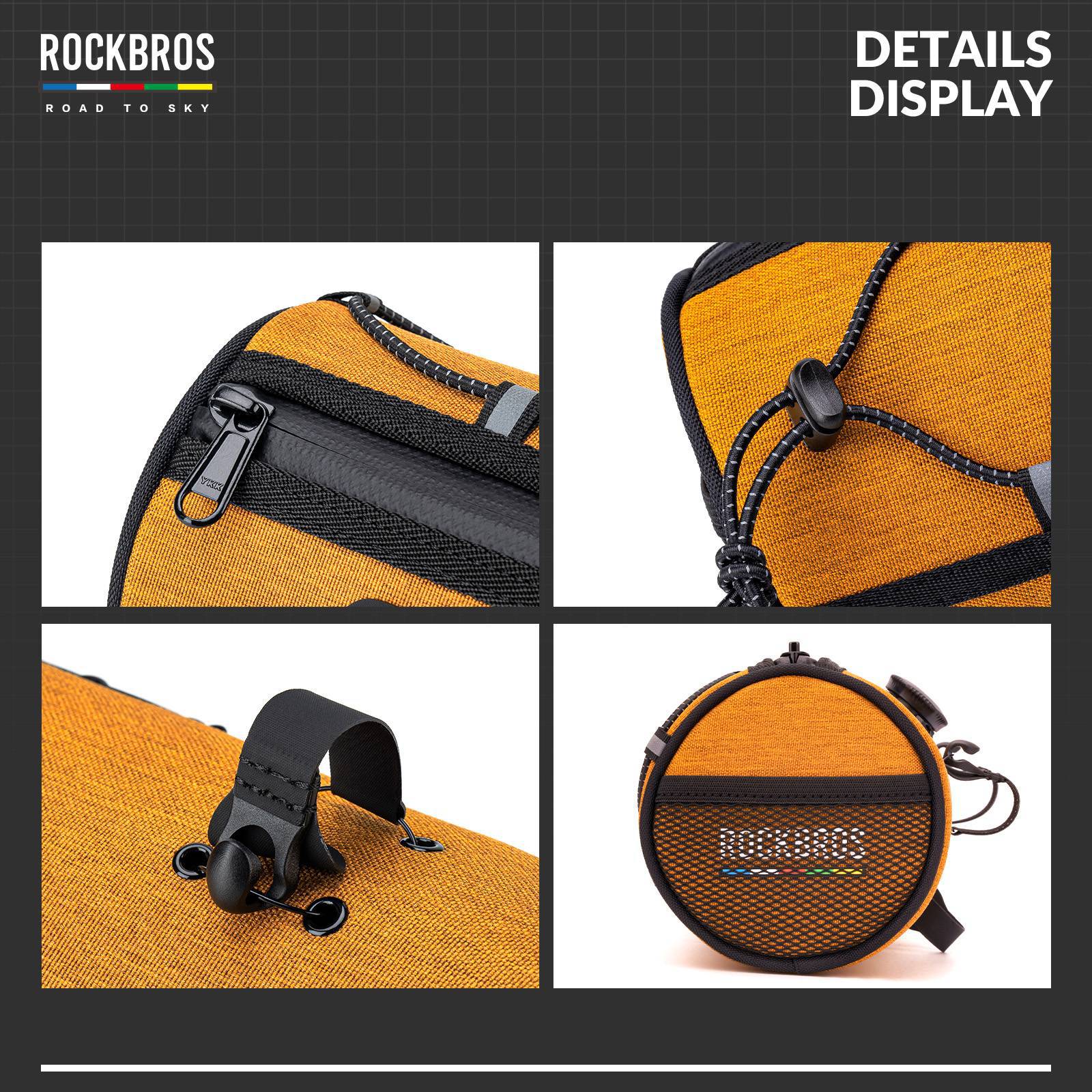 ROAD TO SKY Wasserdichte Reflektierende Zylindrische Lenkertasche - Fahrradtaschen ROCKBROS - EU - NooMii