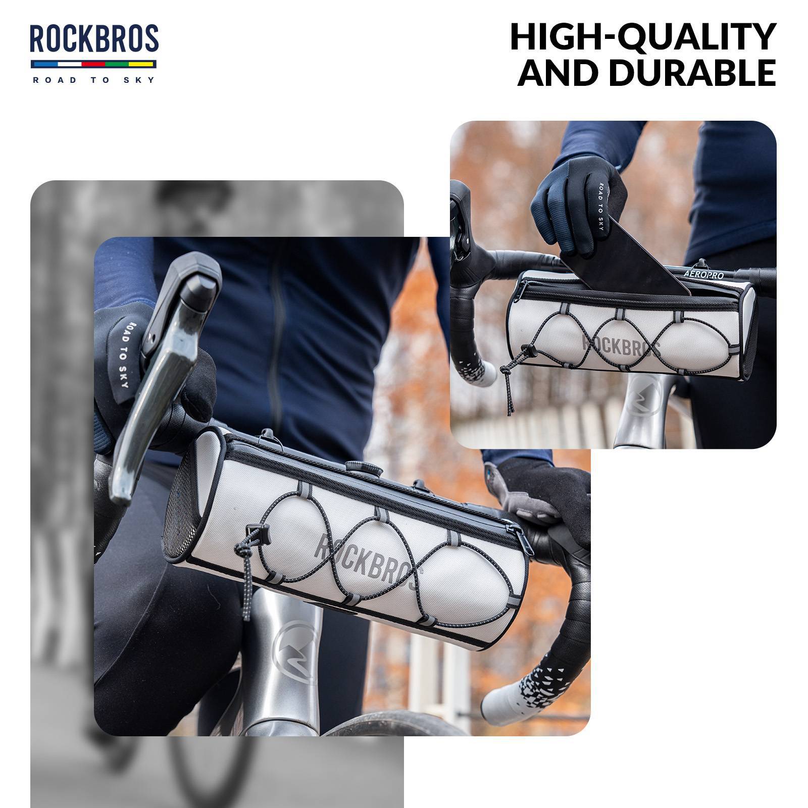 ROAD TO SKY Wasserdichte Reflektierende Zylindrische Lenkertasche - Fahrradtaschen ROCKBROS - EU - NooMii