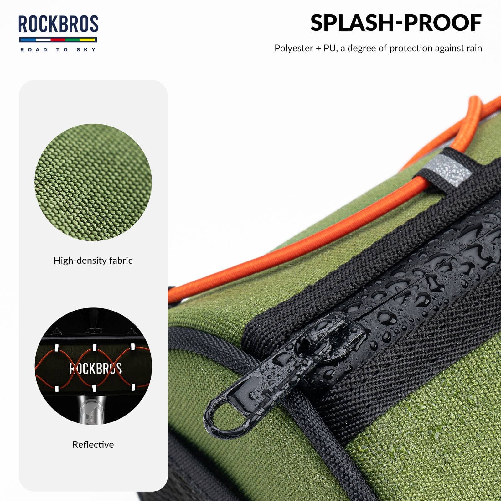 ROAD TO SKY Wasserdichte Reflektierende Zylindrische Lenkertasche - Fahrradtaschen ROCKBROS - EU - NooMii