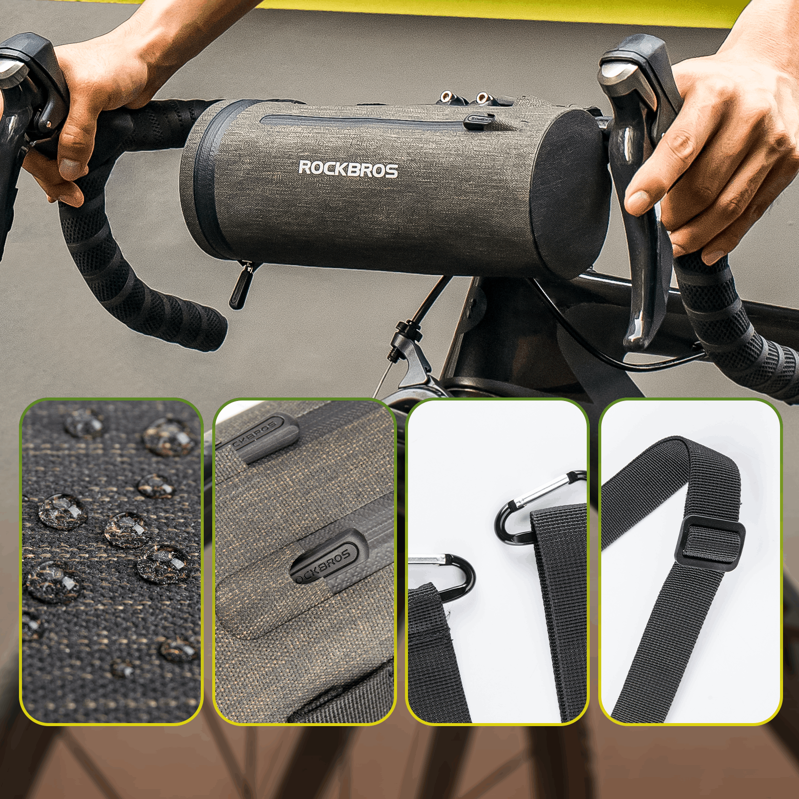 ROCKBROS 3 in 1 Wasserdichte Lenkertasche Zylindrisch Tragbar 2L - Fahrradtaschen ROCKBROS - EU - NooMii