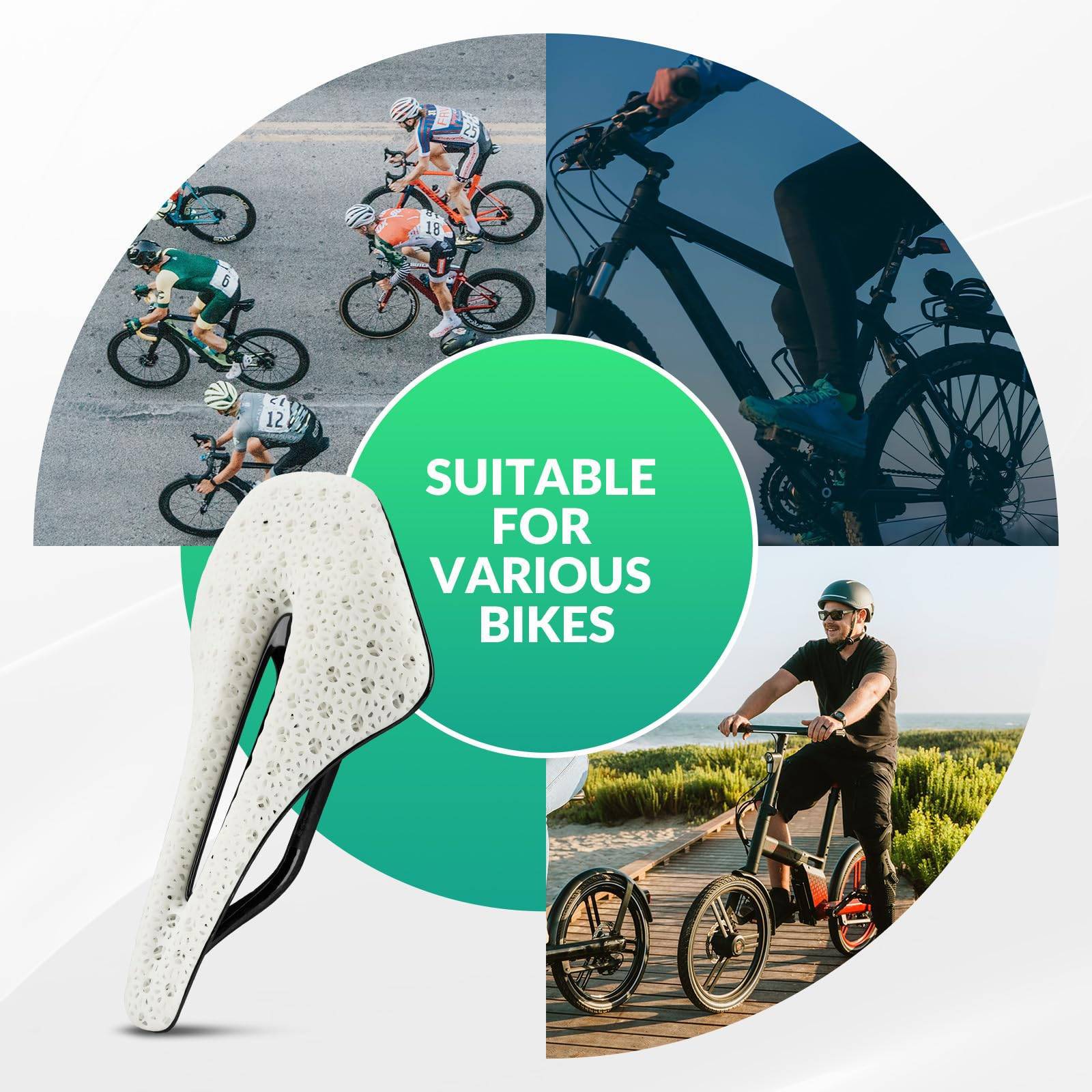 ROCKBROS 3D Druck Carbon Rennradsattel Ultraleicht Stoßdämpfender Ergonomischer - Fahrradsattel ROCKBROS - EU - NooMii