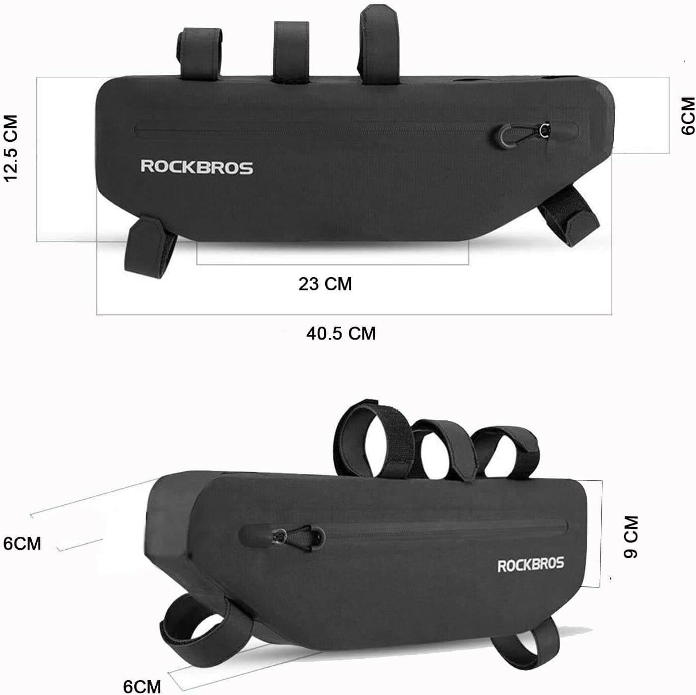 ROCKBROS 3L Wasserabweisend Rahmentasche Dreiecktasche Schwarz - Fahrradtaschen ROCKBROS - EU - NooMii