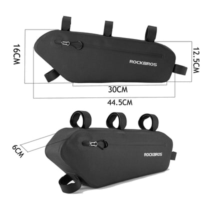 ROCKBROS 4L Wasserabweisend Rahmentasche Dreiecktasche Schwarz - Fahrradtaschen ROCKBROS - EU - NooMii