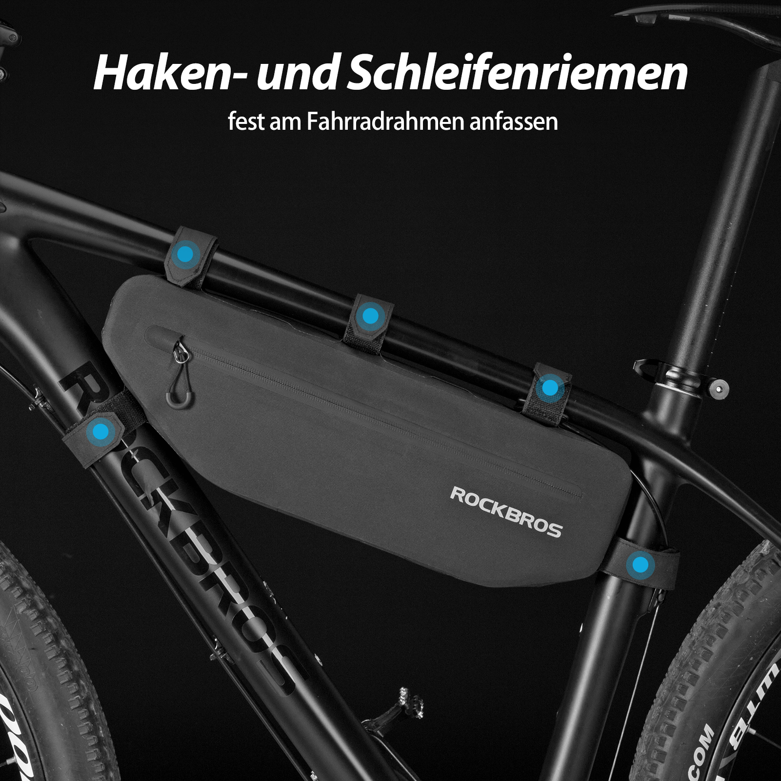 ROCKBROS 4L Wasserabweisend Rahmentasche Dreiecktasche Schwarz - Fahrradtaschen ROCKBROS - EU - NooMii