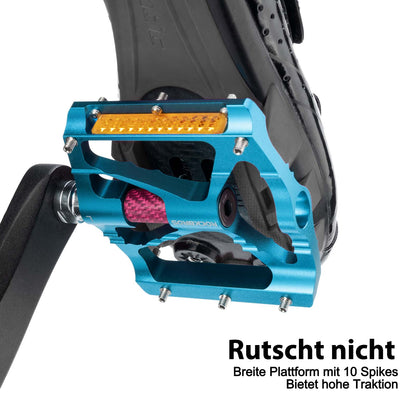 ROCKBROS Alu Fahrradpedale 9/16 Zoll mit zwei PVC Reflektoren - Fahrradpedale ROCKBROS - EU - NooMii