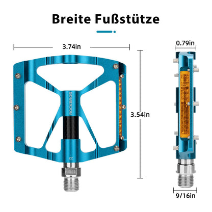 ROCKBROS Alu Fahrradpedale 9/16 Zoll mit zwei PVC Reflektoren - Fahrradpedale ROCKBROS - EU - NooMii
