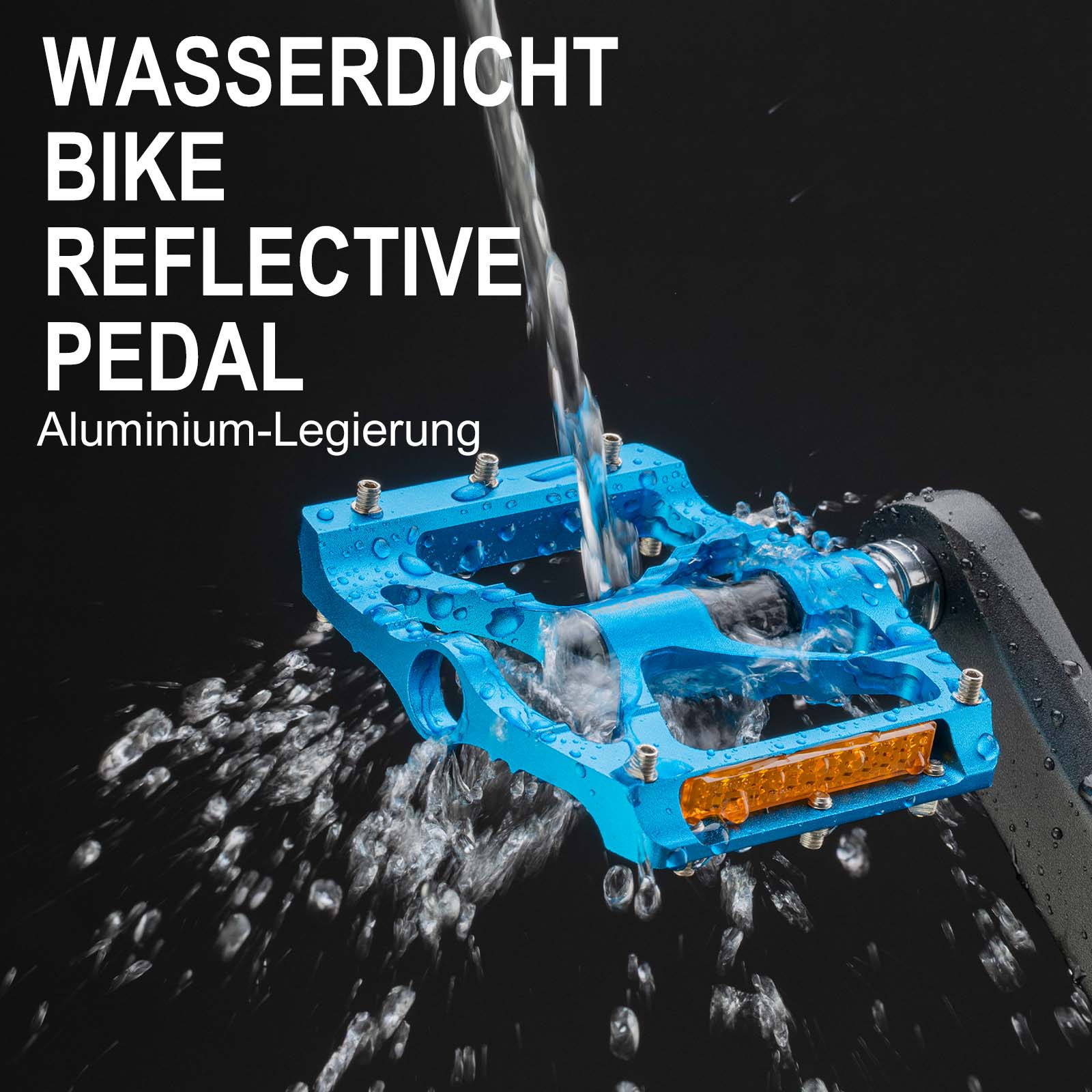 ROCKBROS Alu Fahrradpedale 9/16 Zoll mit zwei PVC Reflektoren - Fahrradpedale ROCKBROS - EU - NooMii