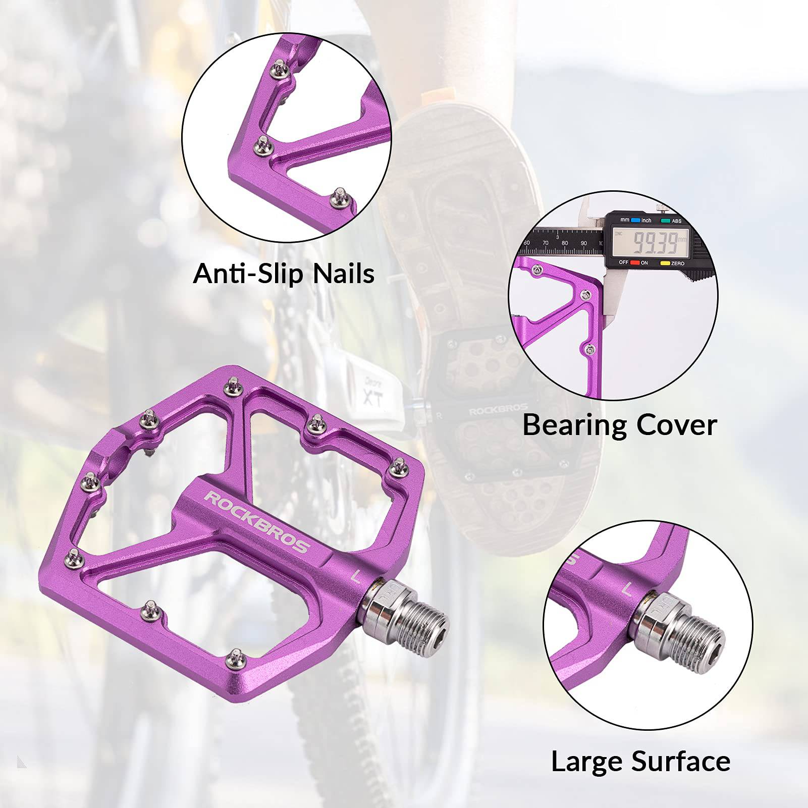 ROCKBROS Aluminium Platform Pedale 9/16 Zoll für MTB E - Bike Stadtrad - Fahrradpedale ROCKBROS - EU - NooMii