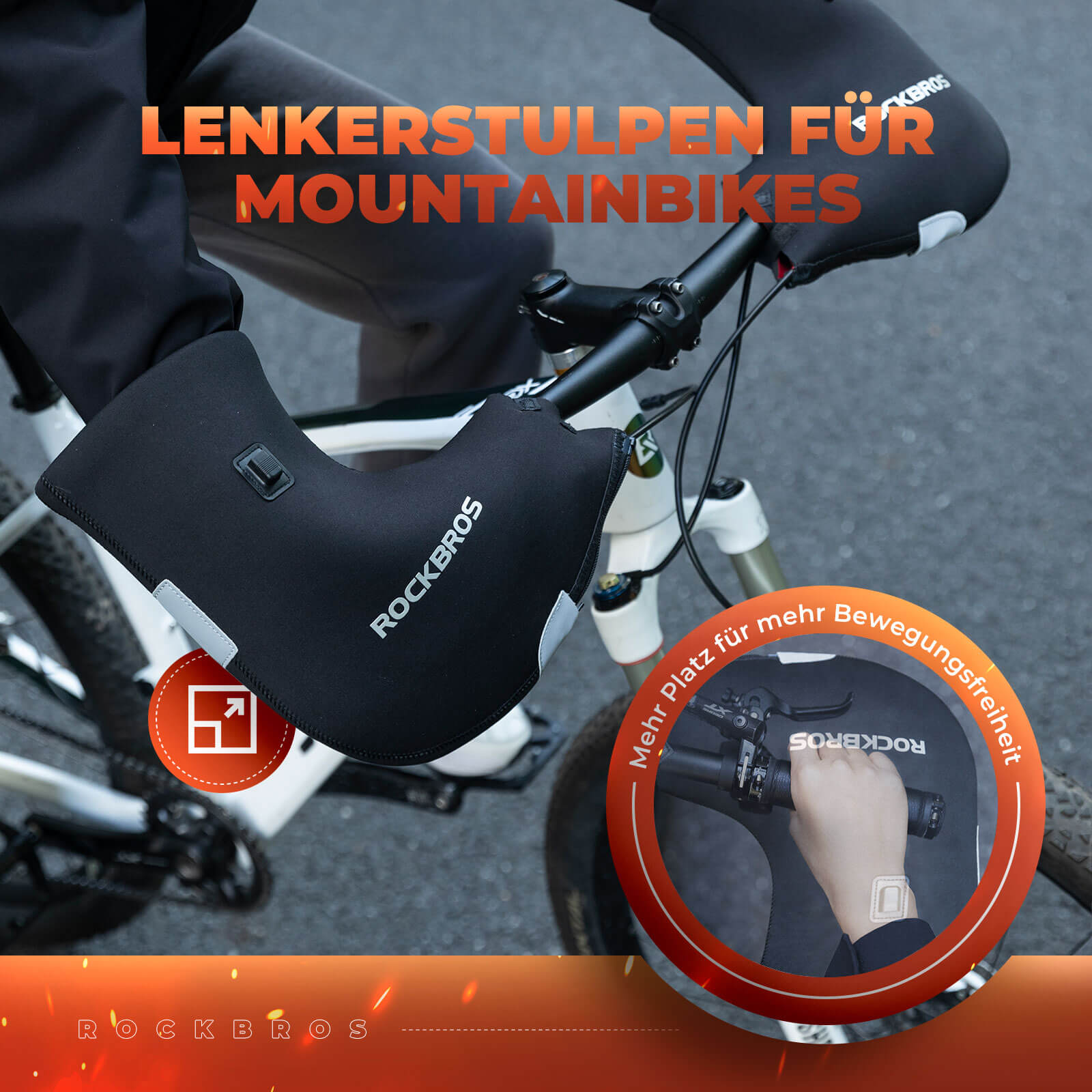 ROCKBROS Beheizte Wasserabweisend Fahrrad Lenkerstulpen - Wiederaufladbar - Lenkerstulpe ROCKBROS - EU - NooMii