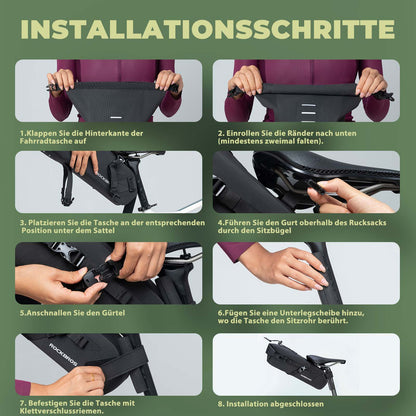 ROCKBROS Bikepacking Satteltasche 3 Liter 100% Wasserdicht TPU Gewebe - Fahrradtaschen ROCKBROS - EU - NooMii