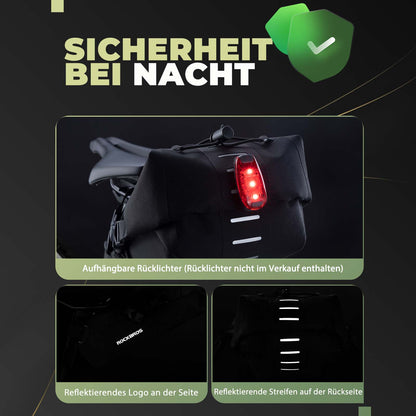 ROCKBROS Bikepacking Satteltasche 3 Liter 100% Wasserdicht TPU Gewebe - Fahrradtaschen ROCKBROS - EU - NooMii