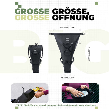 ROCKBROS Bikepacking Satteltasche 3 Liter 100% Wasserdicht TPU Gewebe - Fahrradtaschen ROCKBROS - EU - NooMii