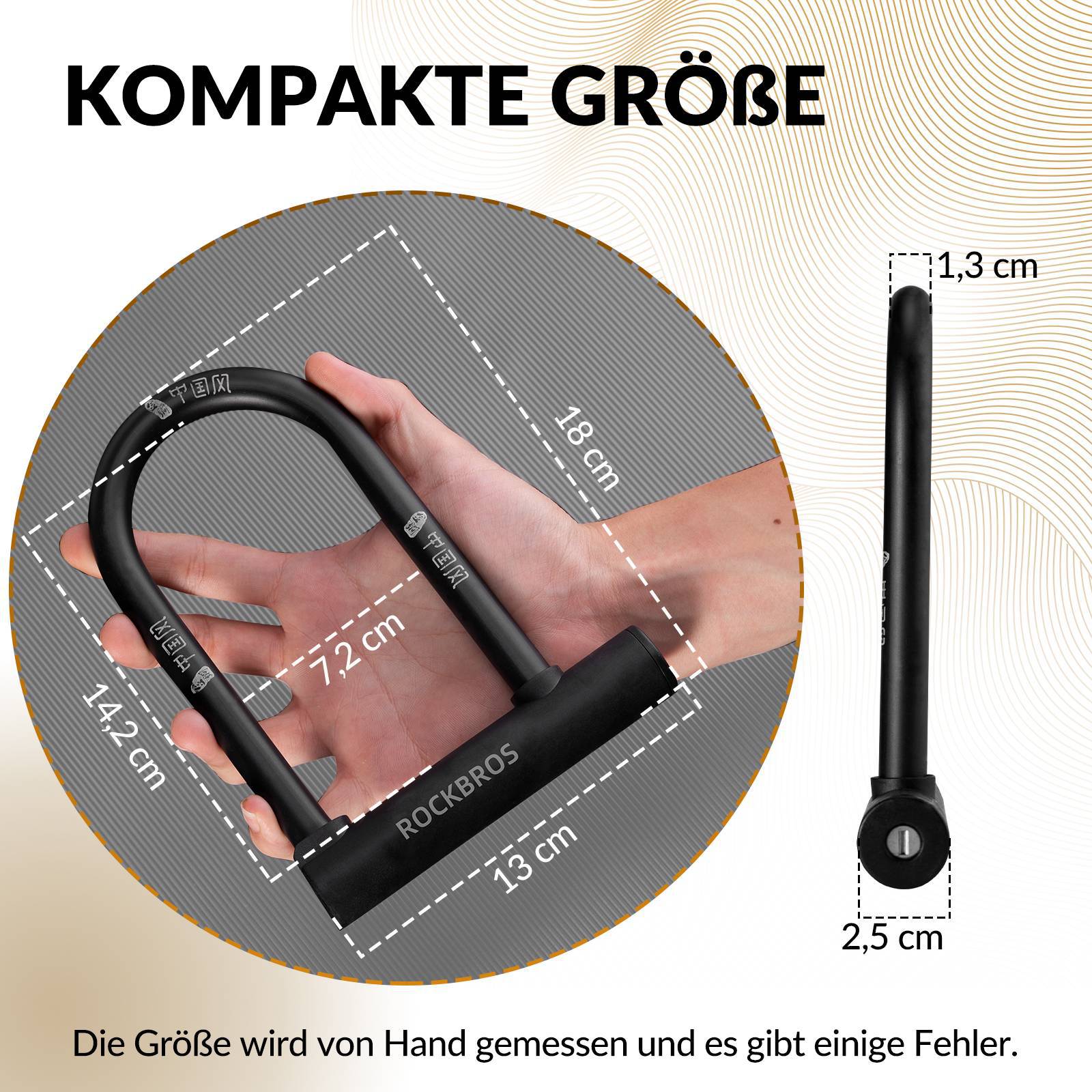 ROCKBROS Bügelschloss Fahrradschloss Hohe Sicherheit Schlösser Wasserdicht - Fahrradschloss ROCKBROS - EU - NooMii