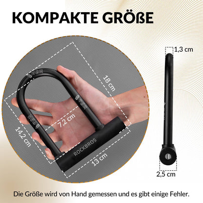 ROCKBROS Bügelschloss Fahrradschloss Hohe Sicherheit Schlösser Wasserdicht - Fahrradschloss ROCKBROS - EU - NooMii