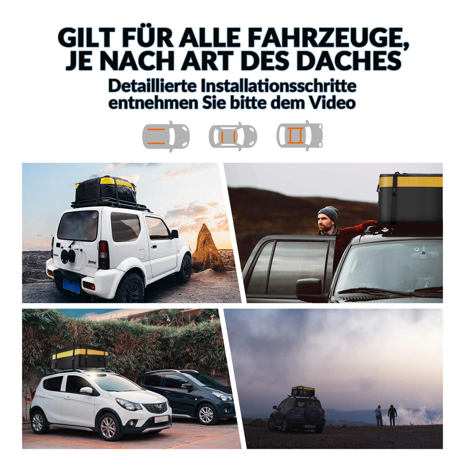 ROCKBROS Dachbox für Auto Wasserdicht Dachgepäckträger 300L mit 8 Zurrgurten - Fahrradtaschen ROCKBROS - EU - NooMii