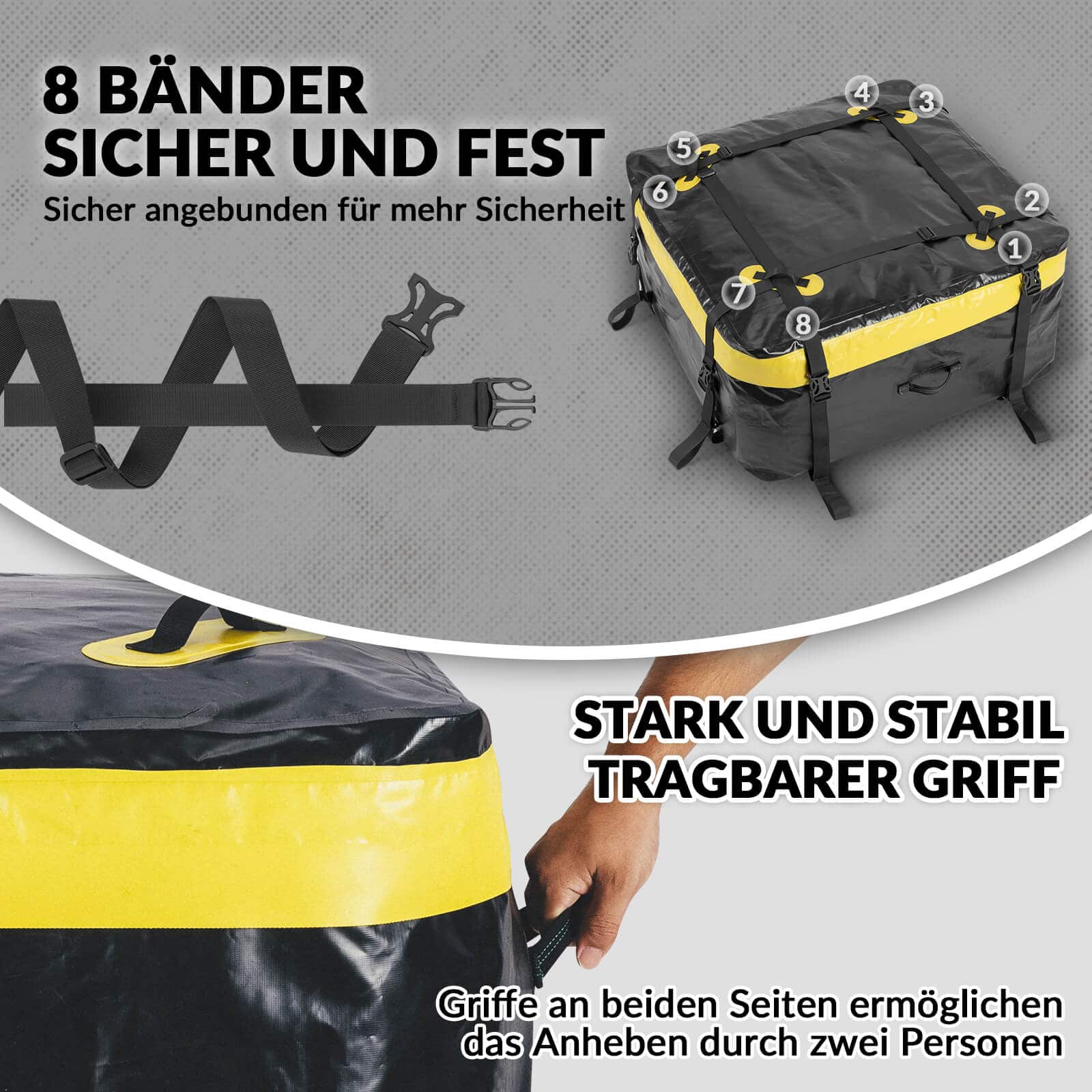 ROCKBROS Dachbox für Auto Wasserdicht Dachgepäckträger 300L mit 8 Zurrgurten - Fahrradtaschen ROCKBROS - EU - NooMii