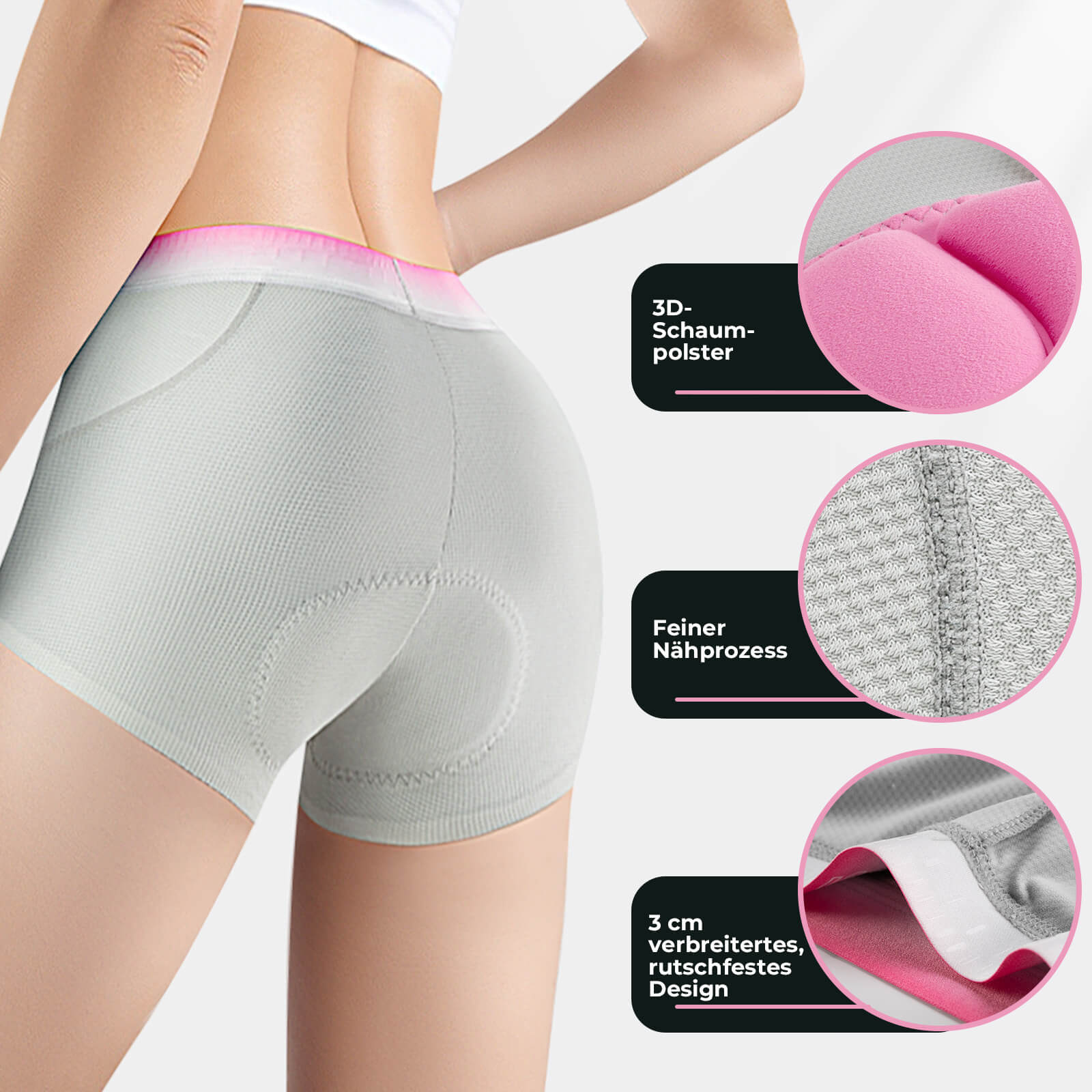 ROCKBROS Damen Radunterhose mit 3D Gepolsterte Radlerhose Atmungsaktiv - Fahrradhose ROCKBROS - EU - NooMii