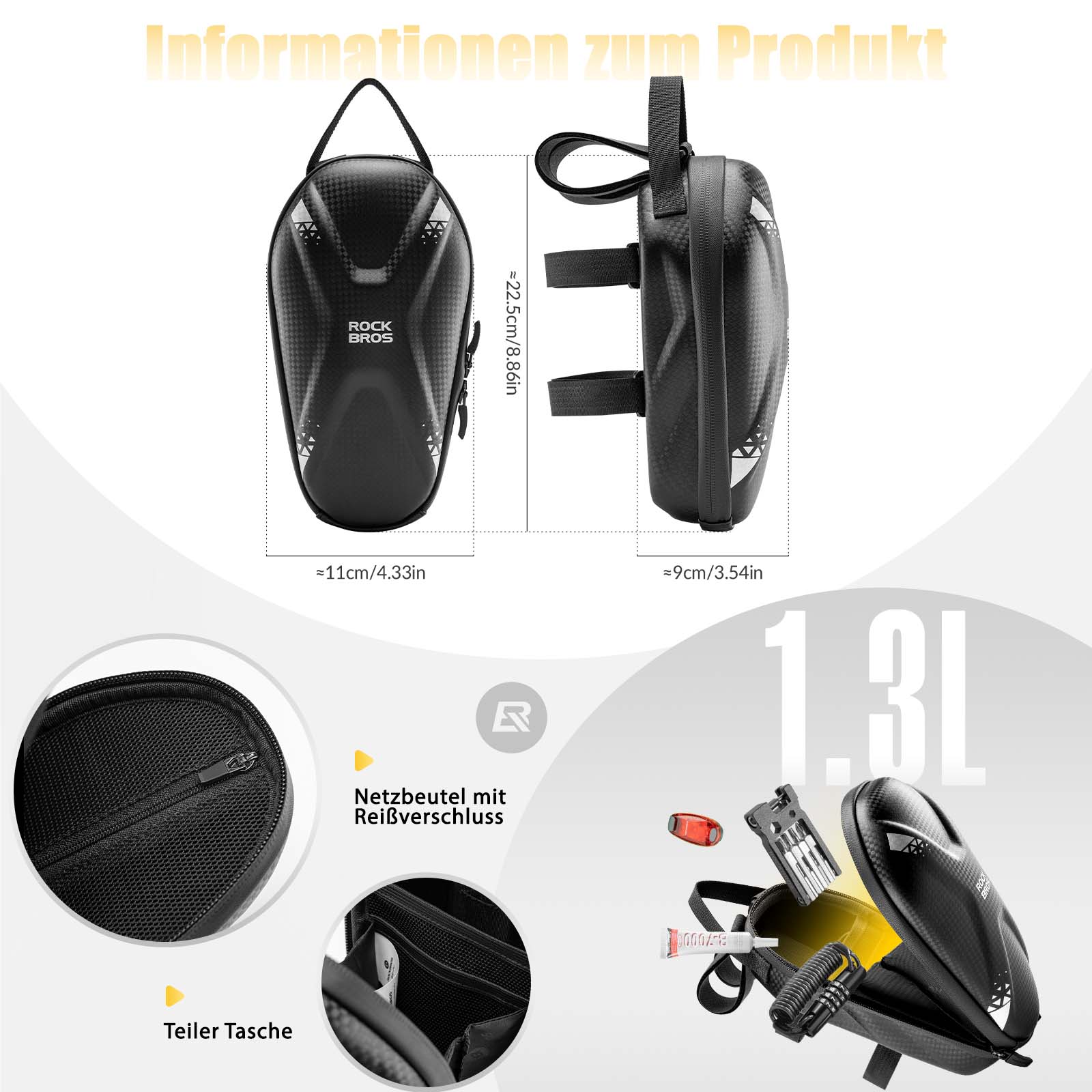 ROCKBROS E Scooter Lenkertasche Wasserdicht Vordertasche mit USB - Anschlüsse - Fahrradtaschen ROCKBROS - EU - NooMii