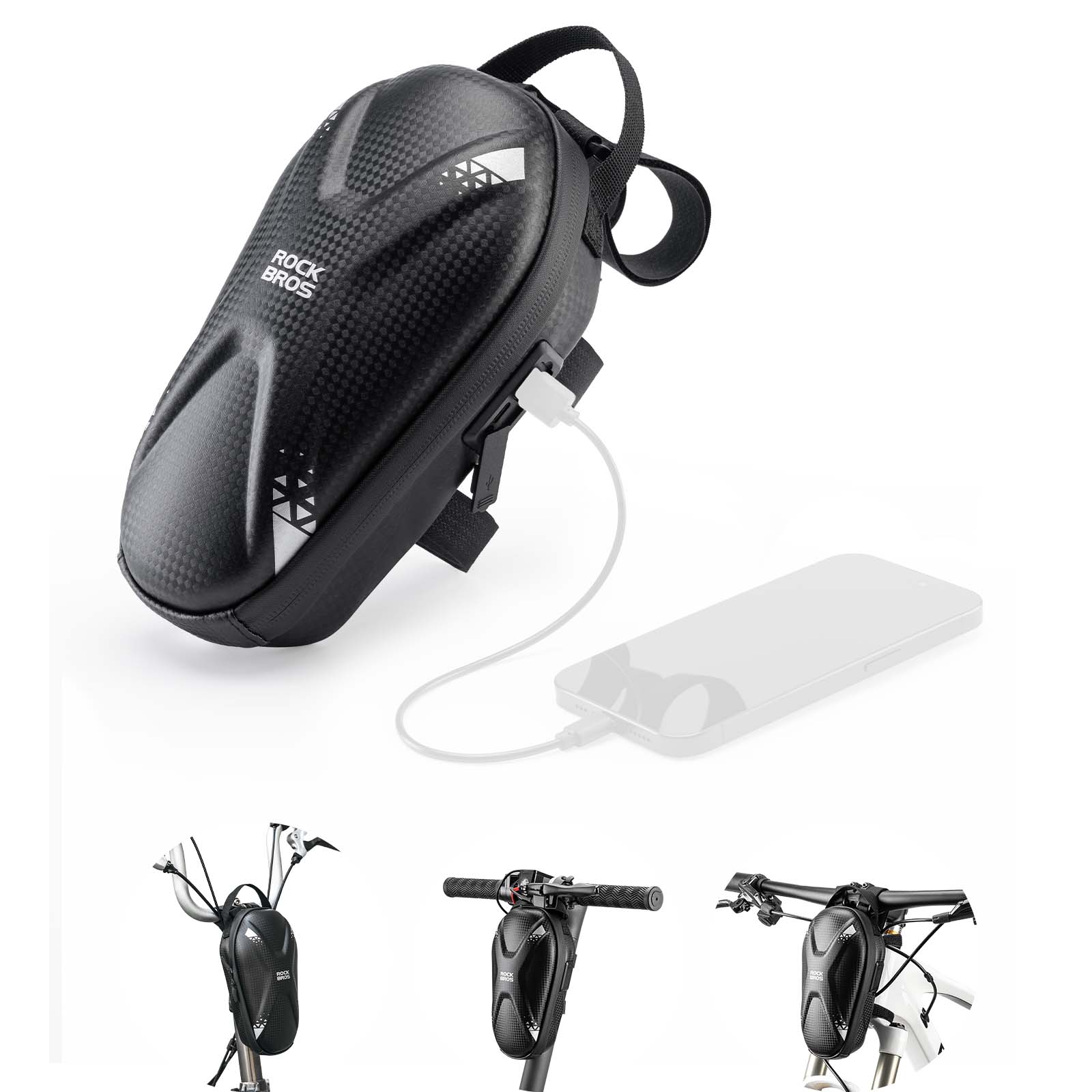 ROCKBROS E Scooter Lenkertasche Wasserdicht Vordertasche mit USB - Anschlüsse - Fahrradtaschen ROCKBROS - EU - NooMii