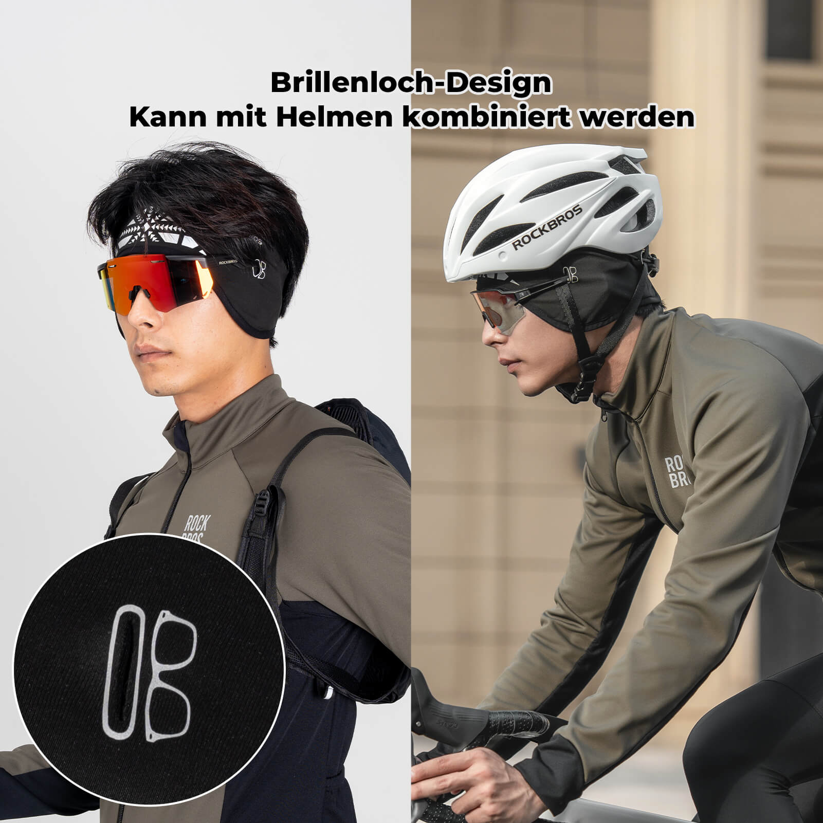 ROCKBROS Elastisches Winter Stirnband mit Klettverschluss Ohrenwärmer Unisex - Fahrrad Mütze ROCKBROS - EU - NooMii