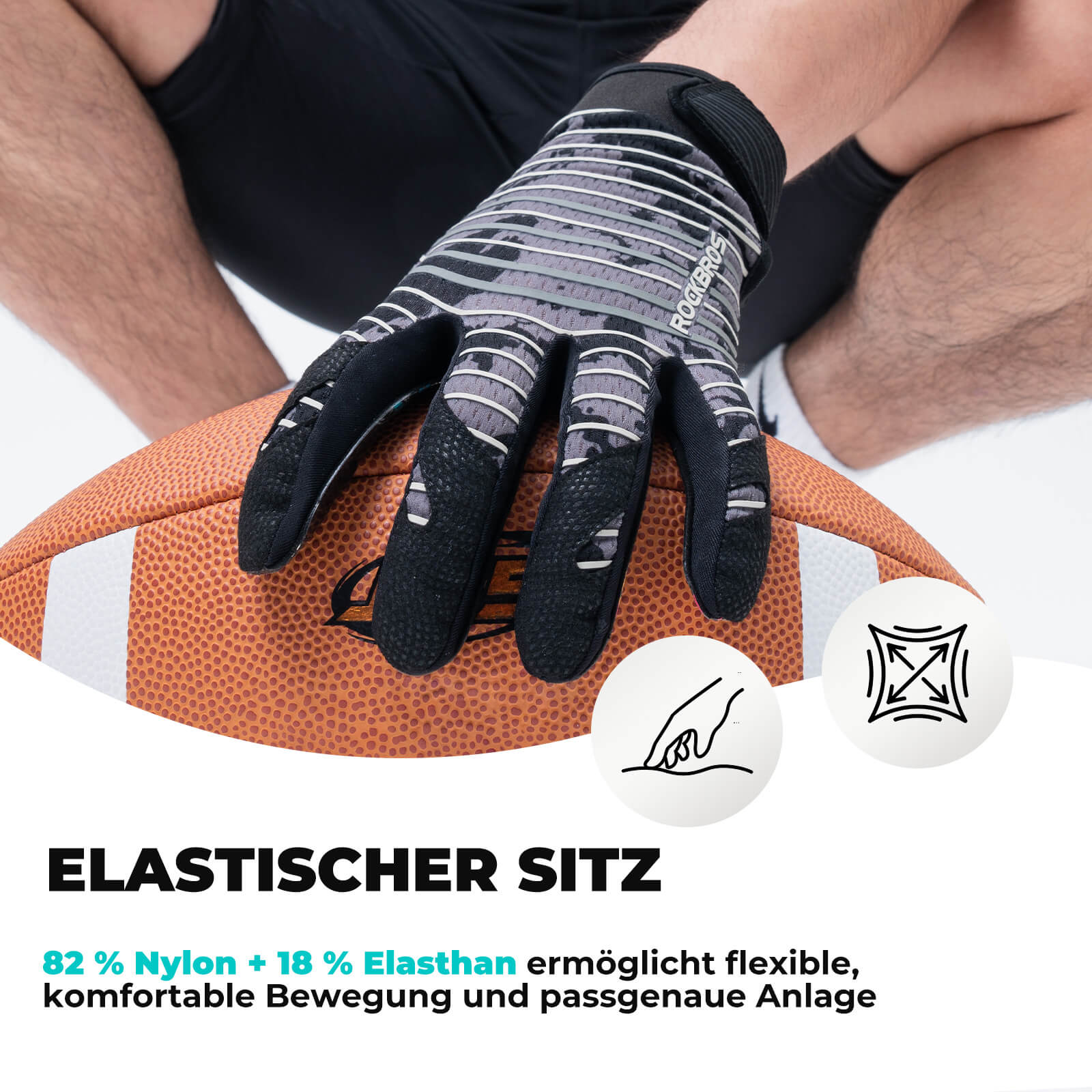 ROCKBROS Erwachsene Profi - Sporthandschuhe Atmungsaktiv Elastisch - Fahrradhandschuhe ROCKBROS - EU - NooMii