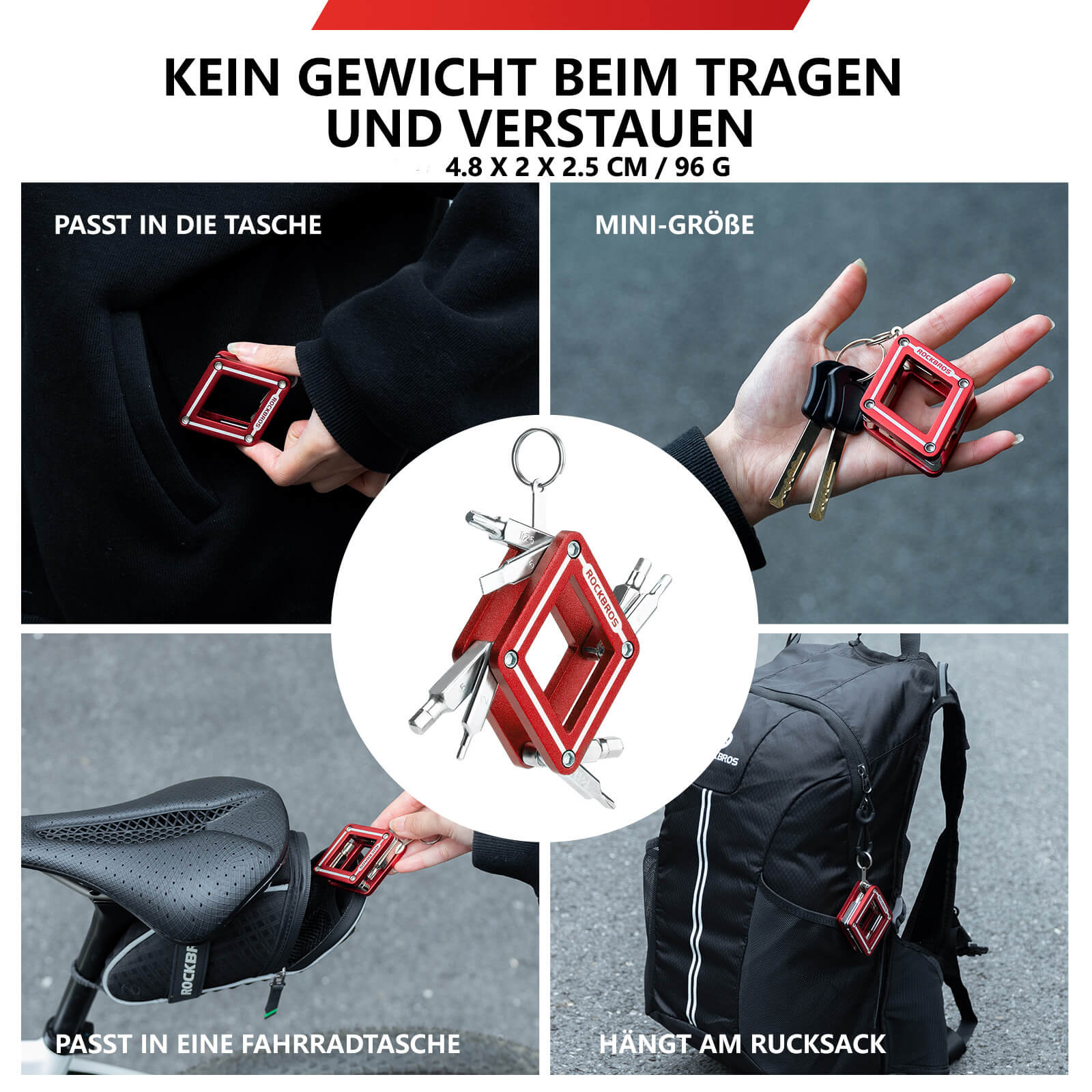 ROCKBROS Fahrrad 8 in 1 Reparatur - Werkzeug - Set Faltbares Reparaturset - Werkzeuge ROCKBROS - EU - NooMii