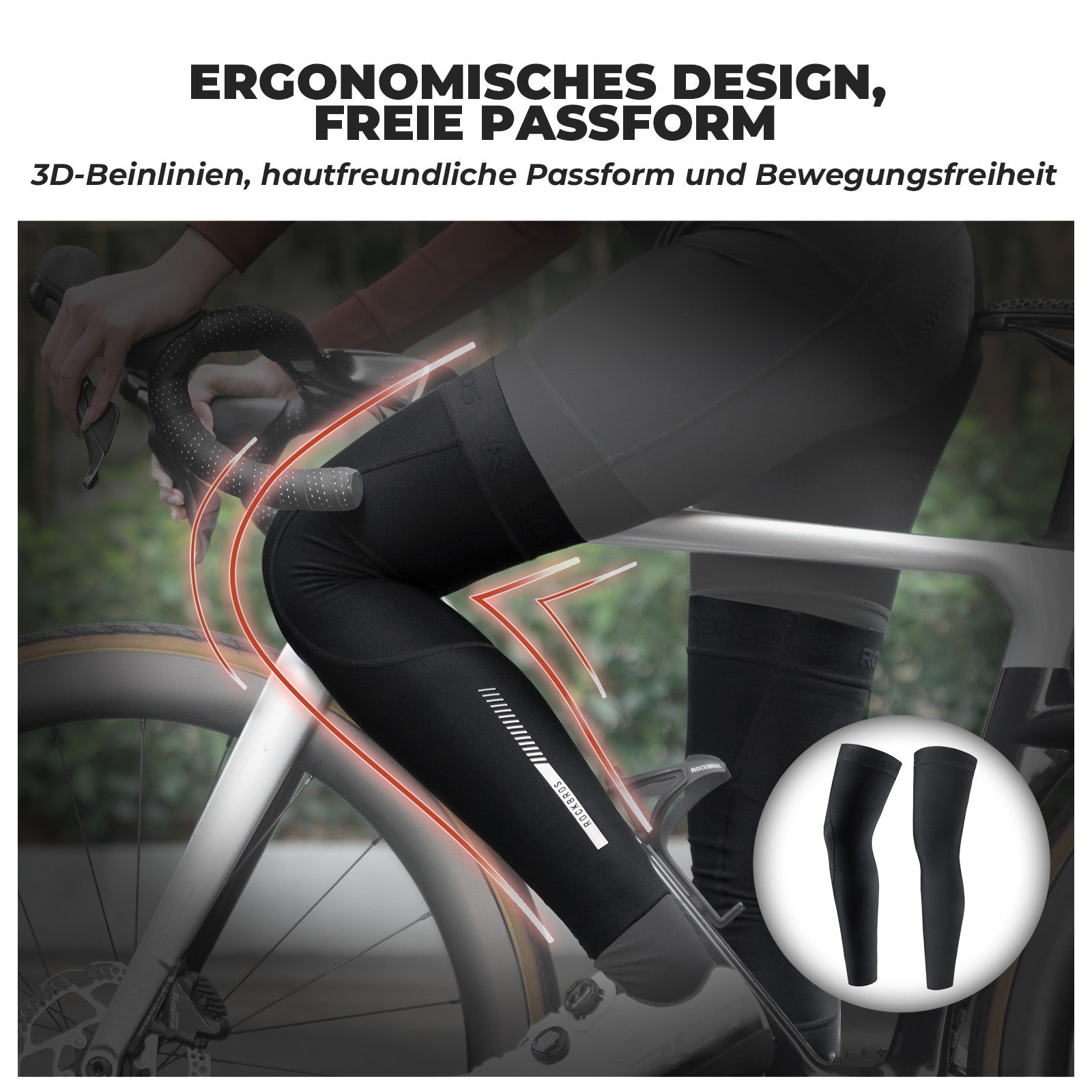 ROCKBROS Fahrrad Beinlinge Warm Rutschfeste Winter Knieschützer Herren Damen - Armlinge & Beinlinge ROCKBROS - EU - NooMii