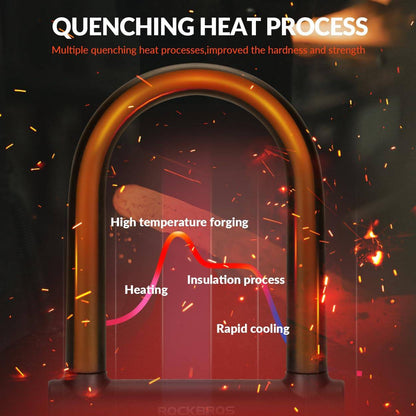 ROCKBROS Fahrrad Bügelschloss für Fahrräder & Motorräder aus legiertem - Fahrradschloss ROCKBROS - EU - NooMii