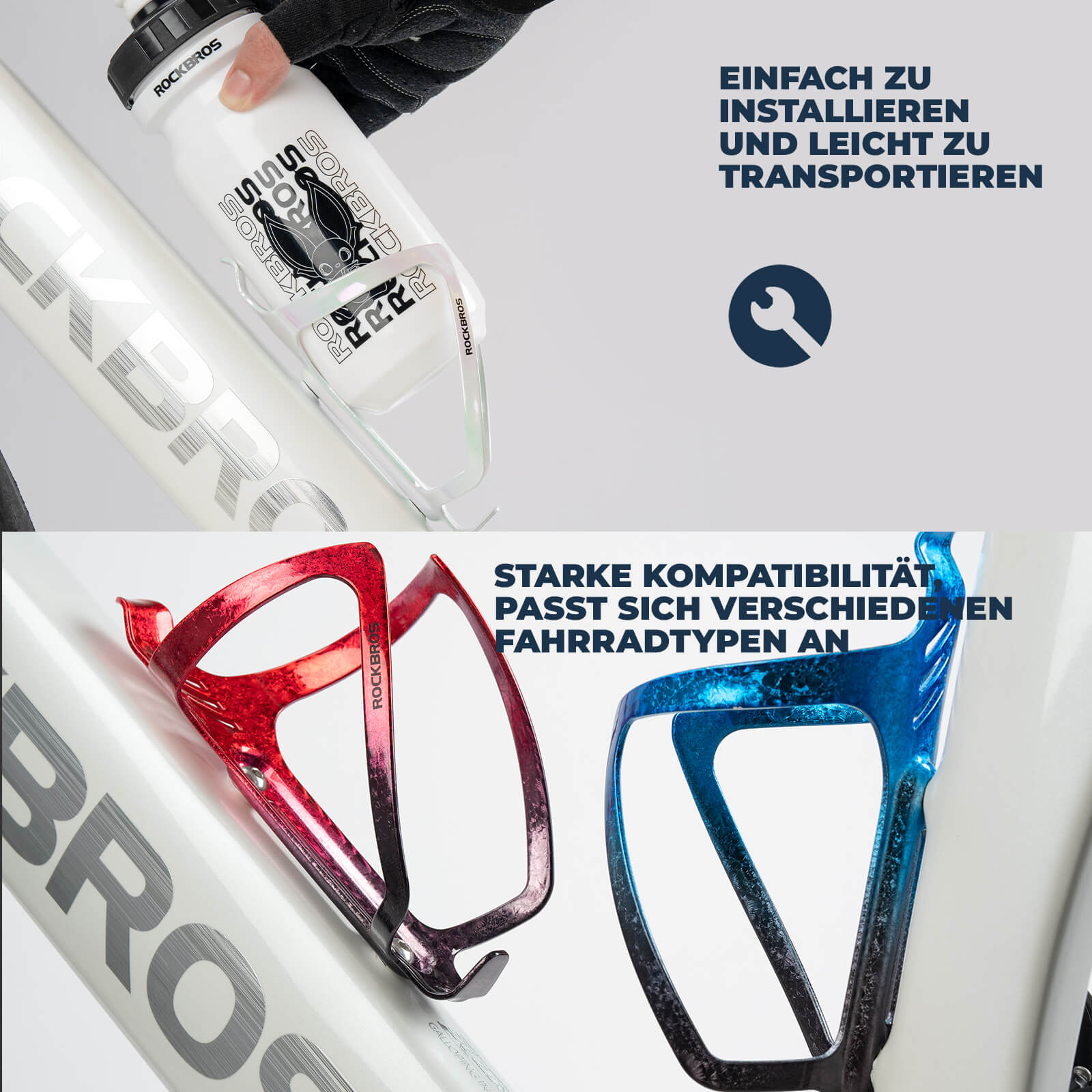 ROCKBROS Fahrrad Flaschenhalter Getränkehalter Robust aus Alu Leicht 8 Farbe - Fahrrad Flaschenhalter ROCKBROS - EU - NooMii