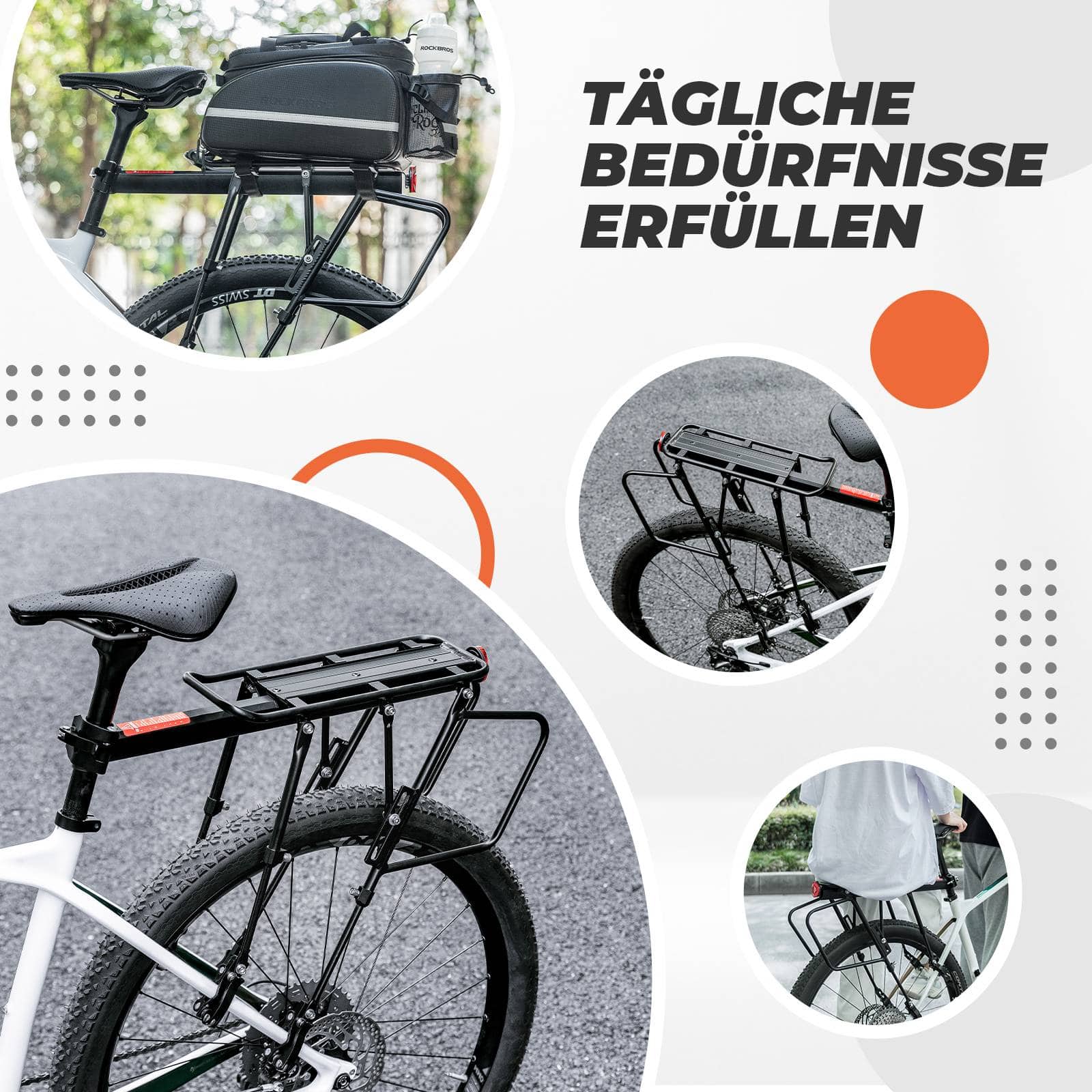 ROCKBROS Fahrrad Gepäckträger Verstellbar mit Schnellspanner Reflektor - Fahrradgepäckträger ROCKBROS - EU - NooMii