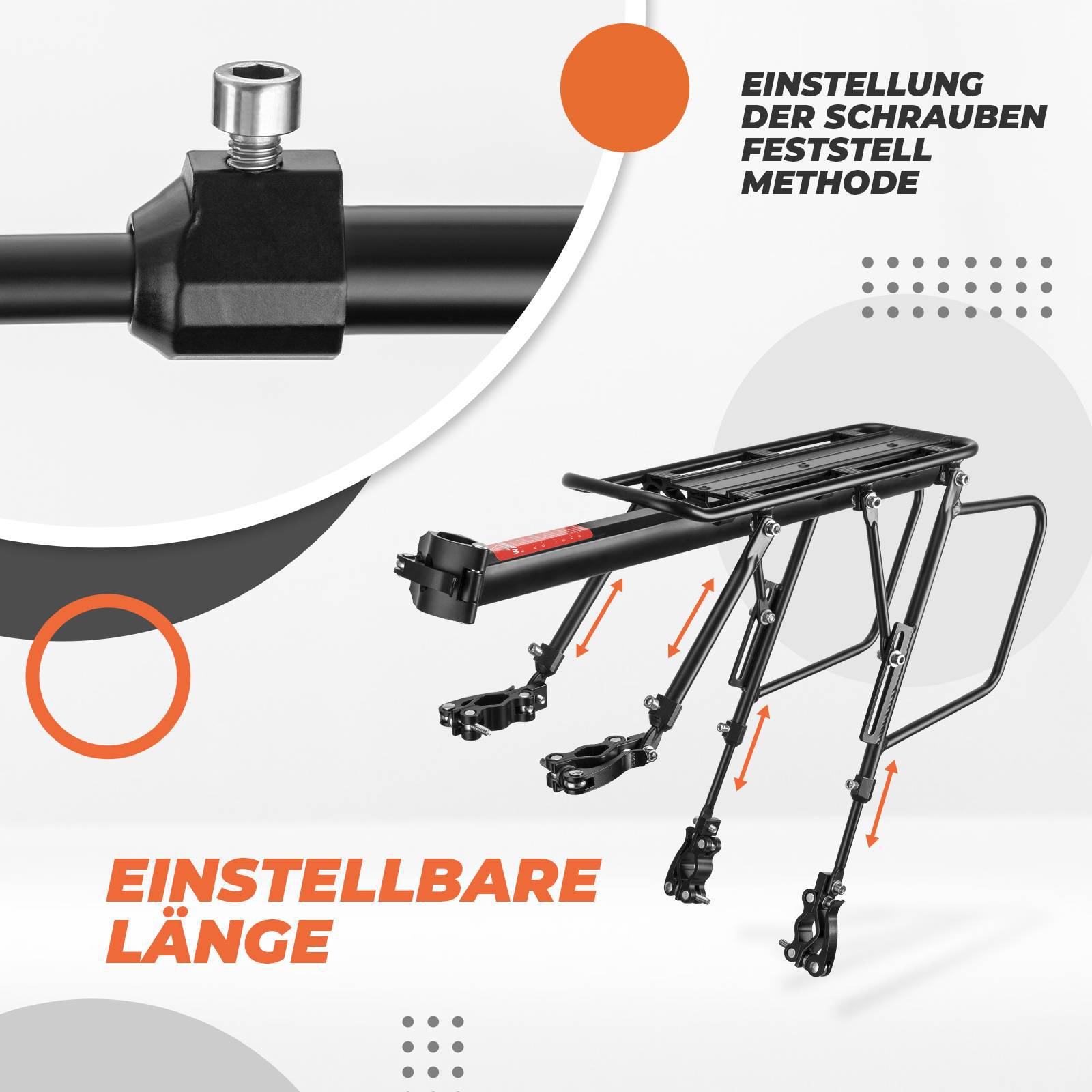ROCKBROS Fahrrad Gepäckträger Verstellbar mit Schnellspanner Reflektor - Fahrradgepäckträger ROCKBROS - EU - NooMii
